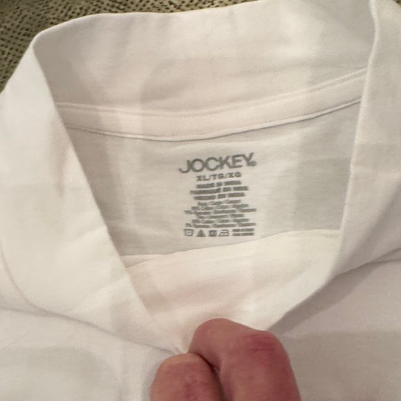 NWT Jockey COTTON STRETCH RIBBED MOCK NECK Classic White Men's SHIRT, XL - Picture 4 of 7